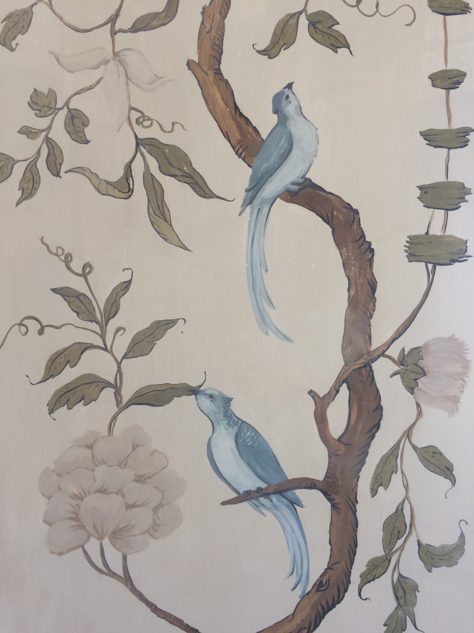 papier peint à la main oiseaux inspiration suédoise
