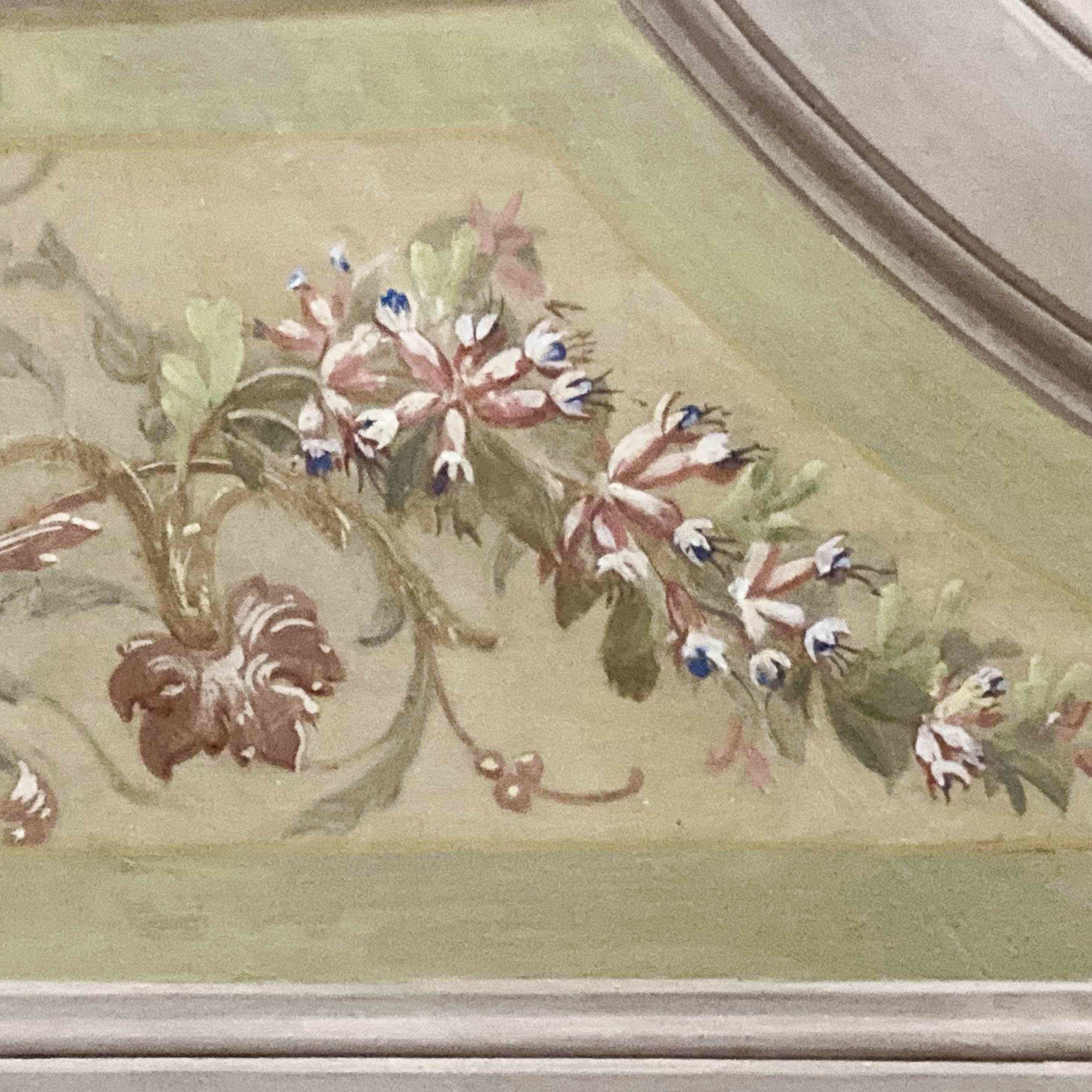 décor floral plafond peint a la main