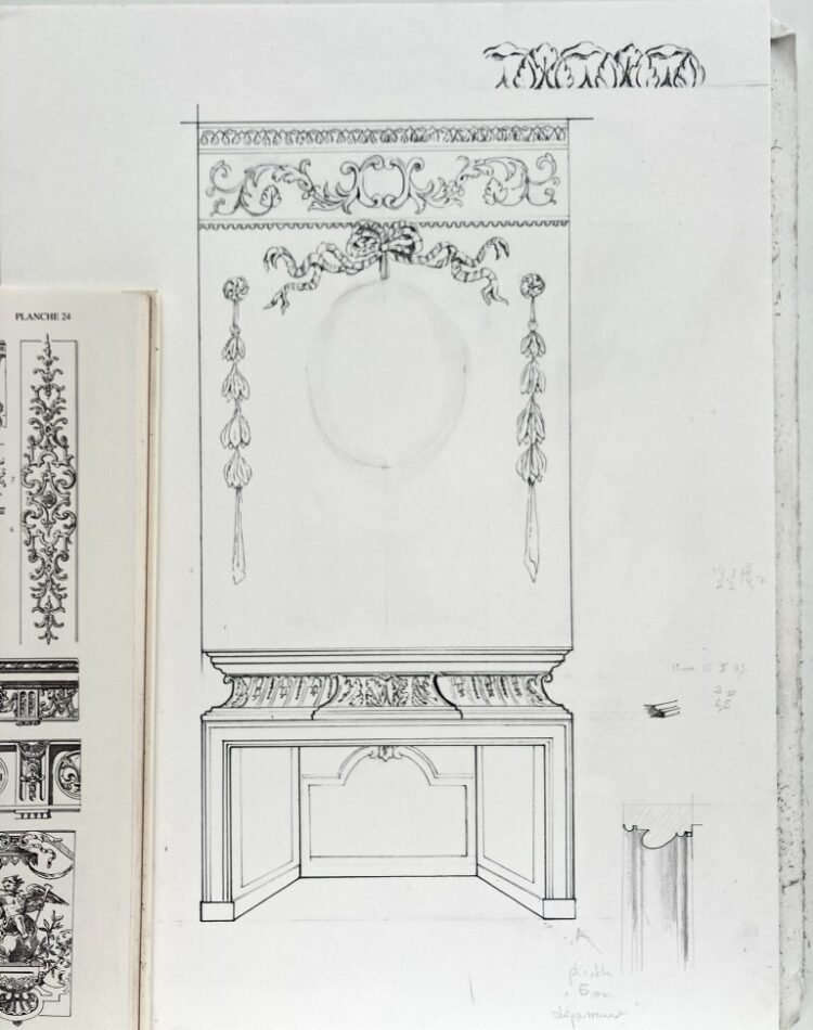 maquette décor cheminée peintre décorateur