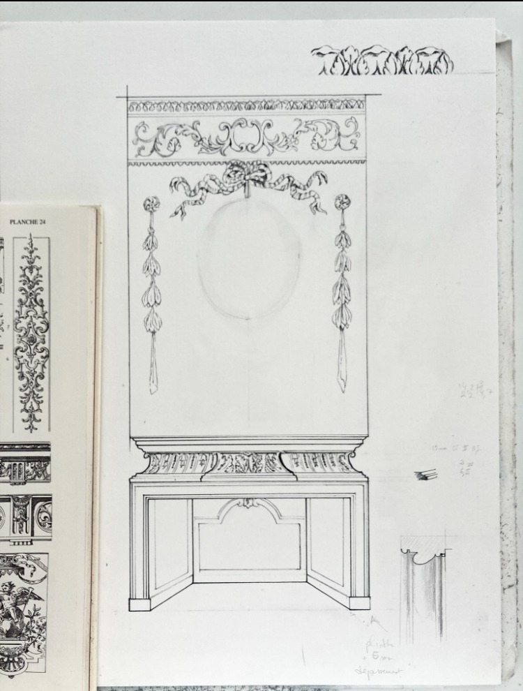 maquette décor cheminée peintre décorateur