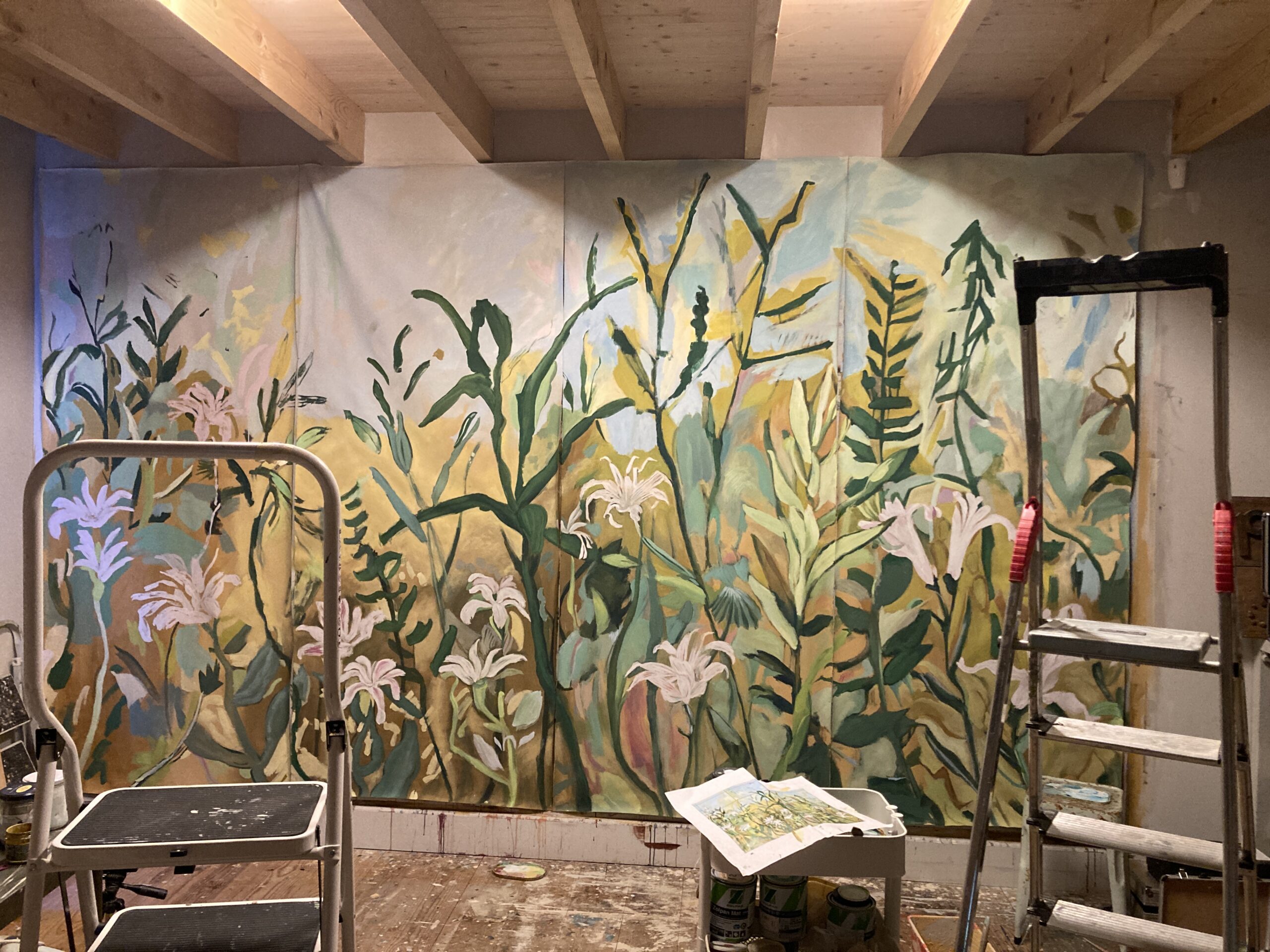 Papier peint panoramique peint par peintre décorateur