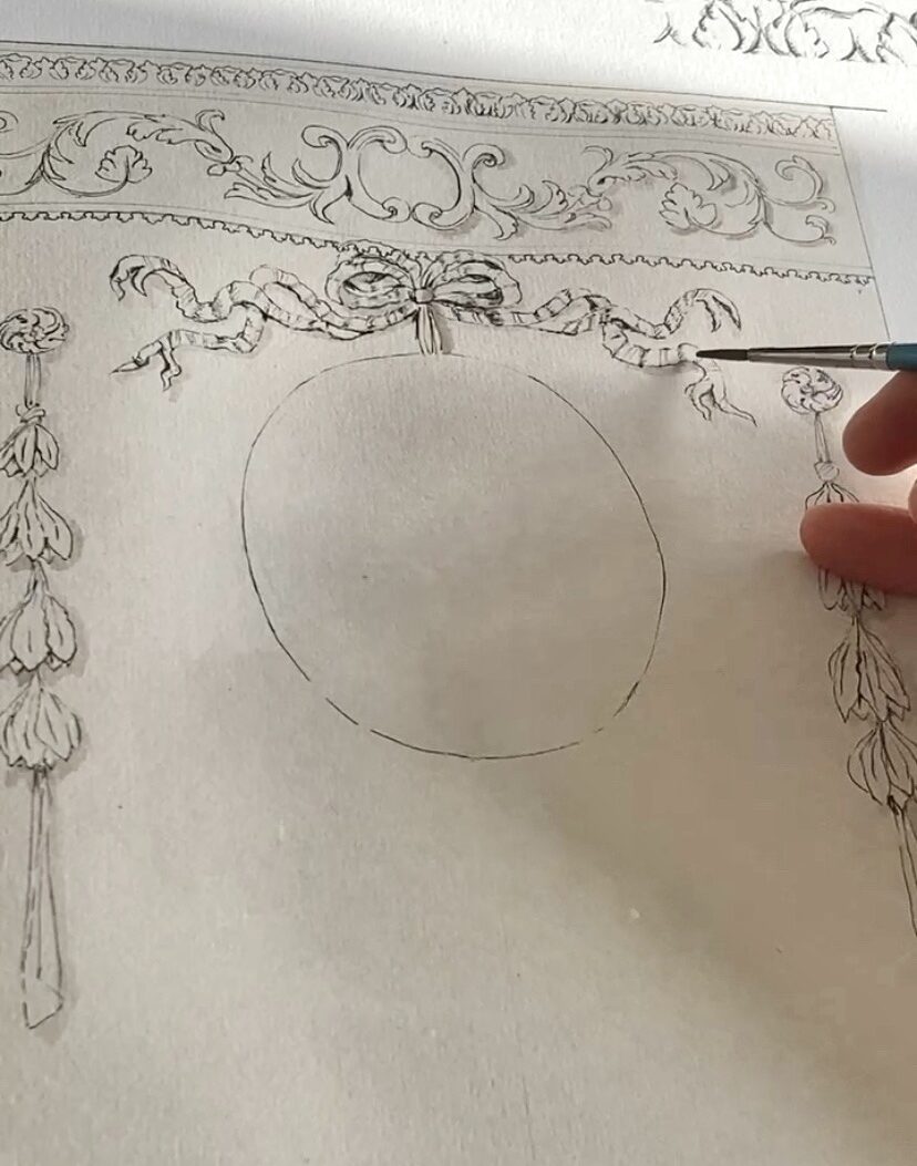 maquette peinte à la main par un peintre décorateur