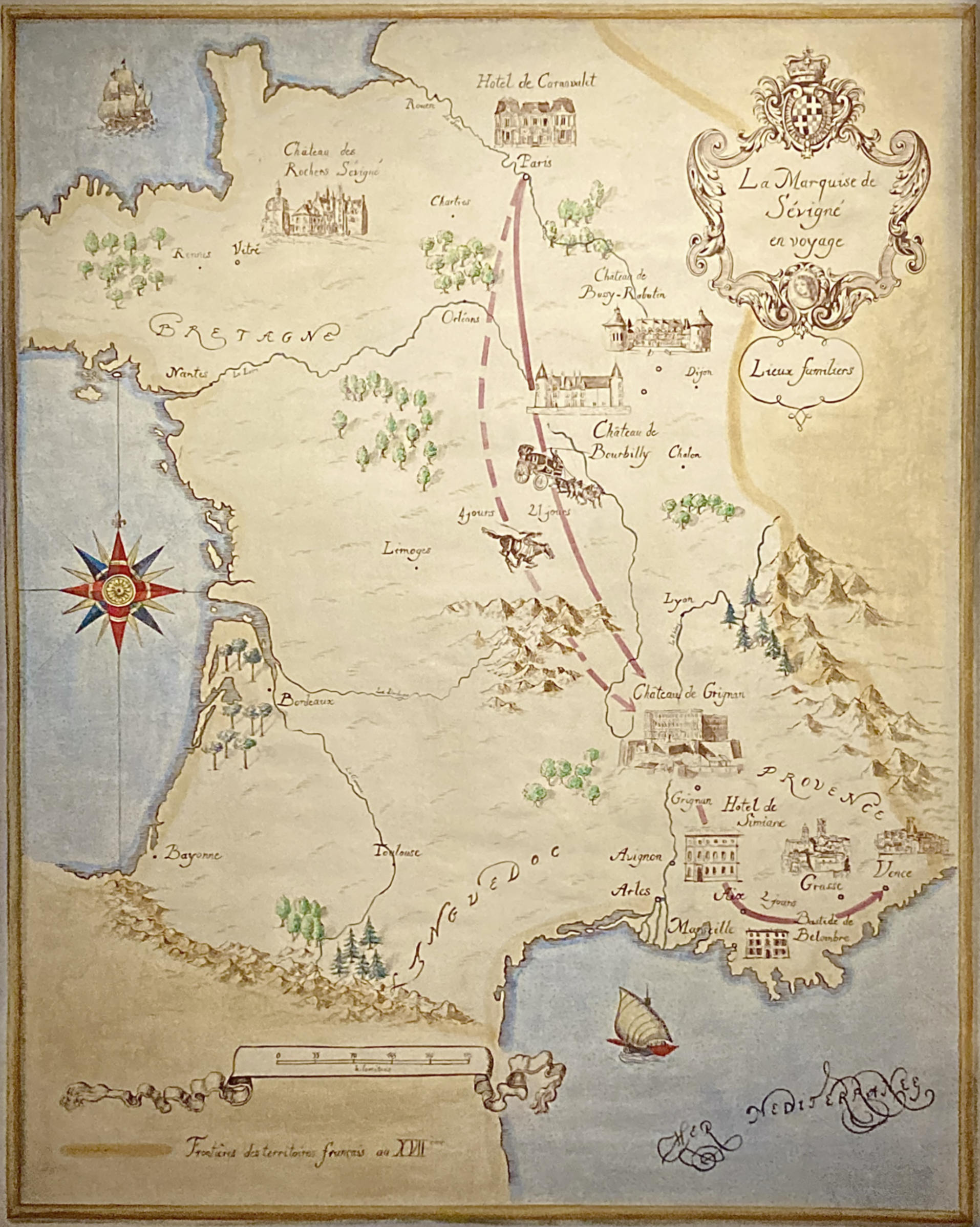 carte géographique peinte à la main