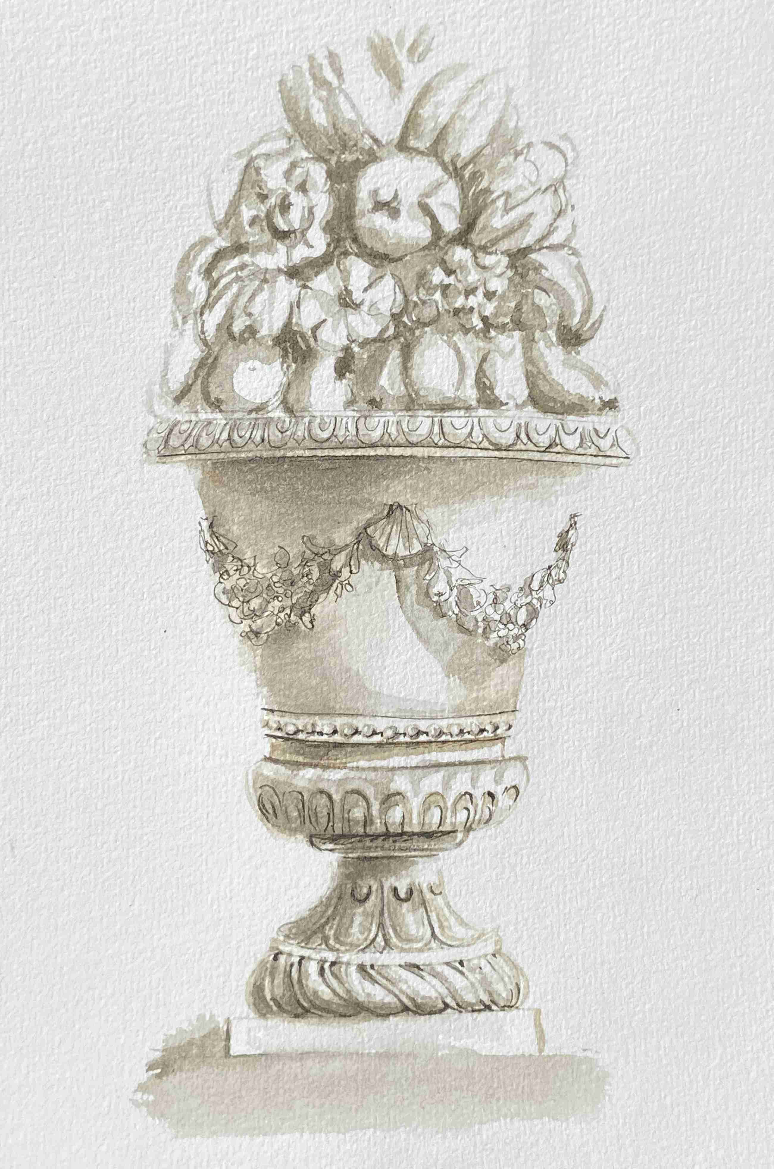 maquette vase italien peinte à la main